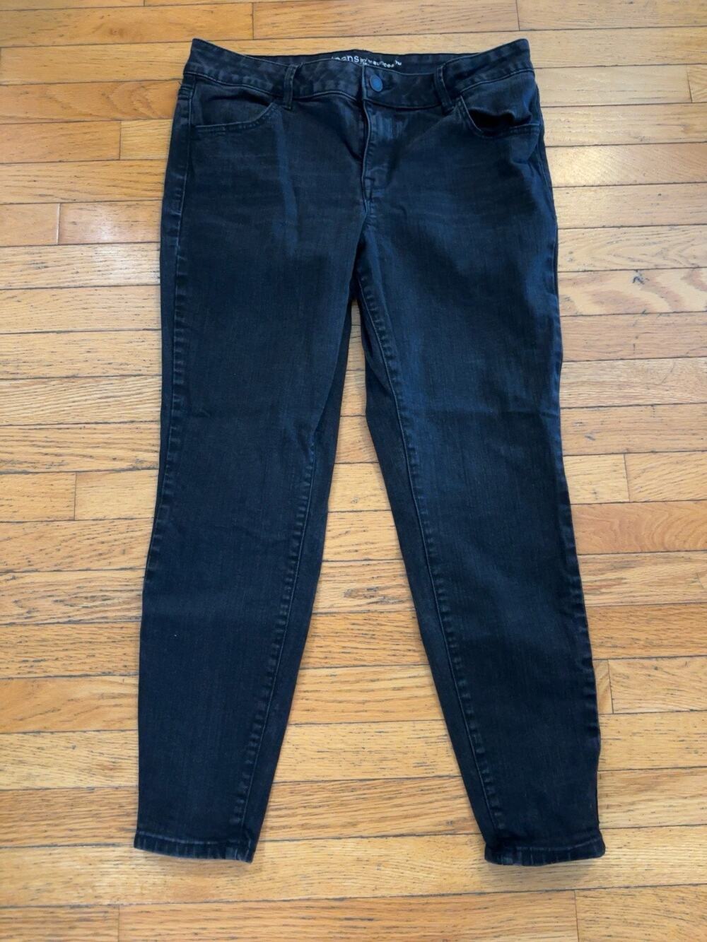 Maurices M Jeans Womens 16R Black Mid Rise Skinny Stretch Denim Jeans